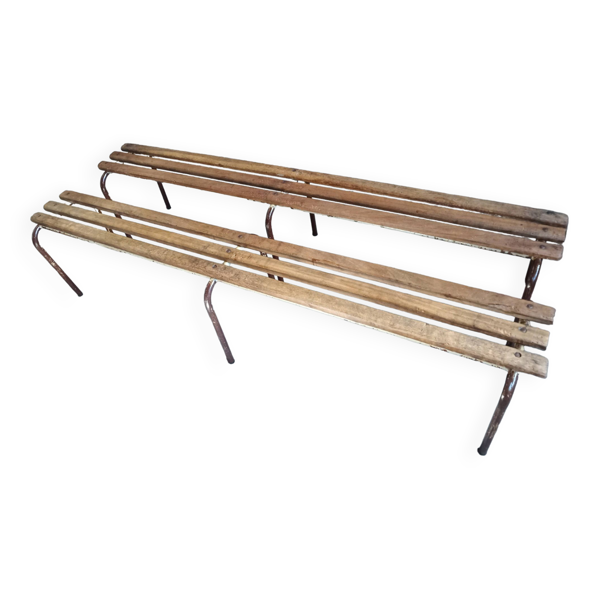 Two vintage school desks