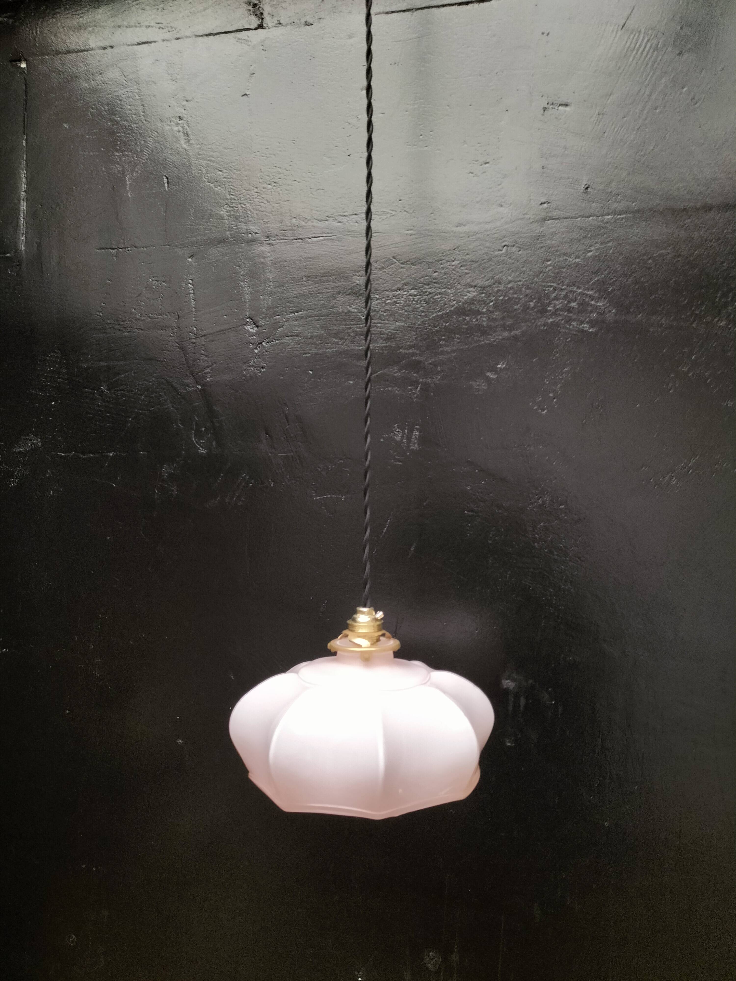 Pink opaline pendant light