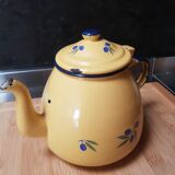 Théière vintage émaillée jaune