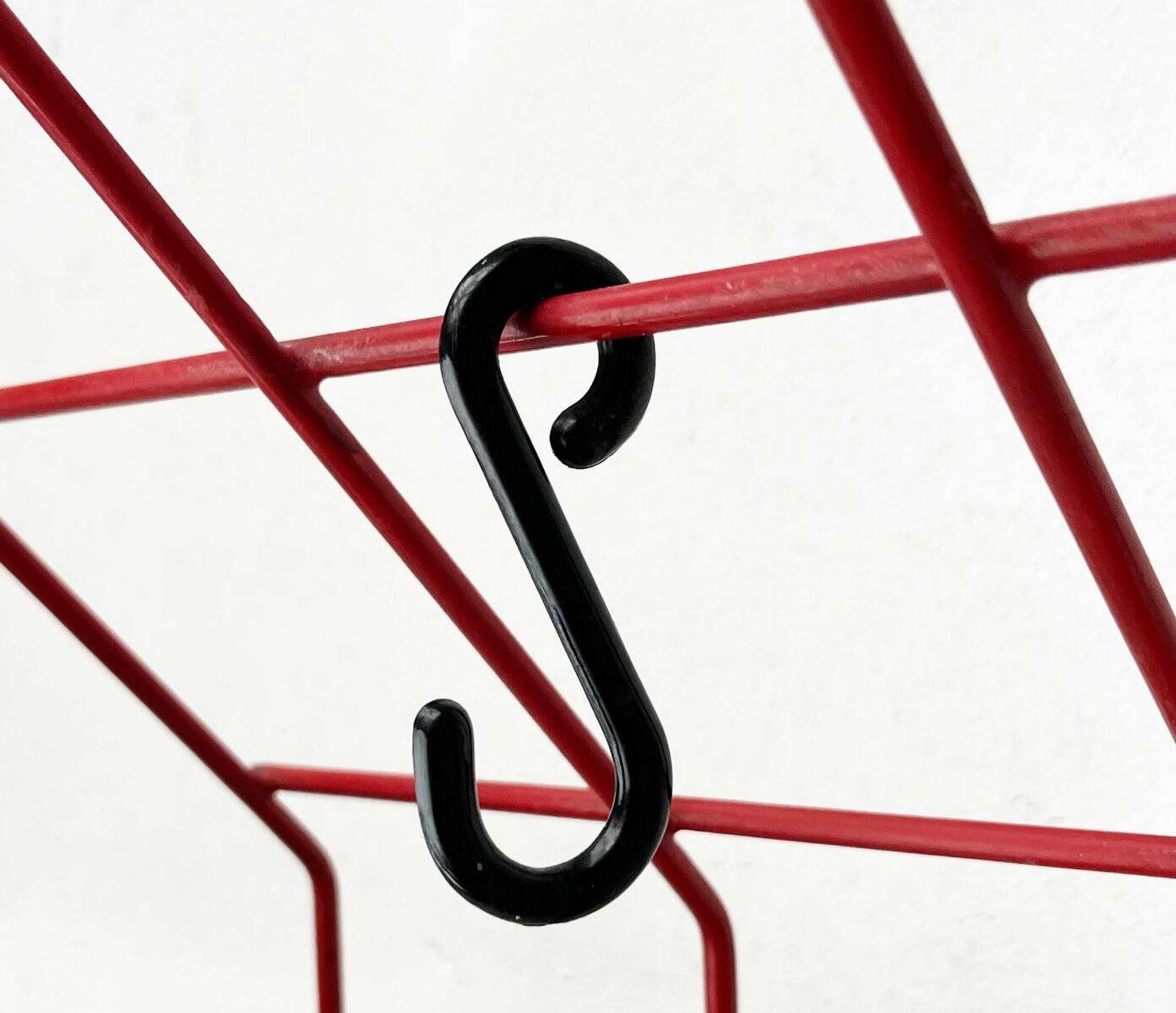 Red rope coat rack, modern German mid-century, 1960s.