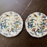 Set of 2 old decorative plates Gien cornucopia decor