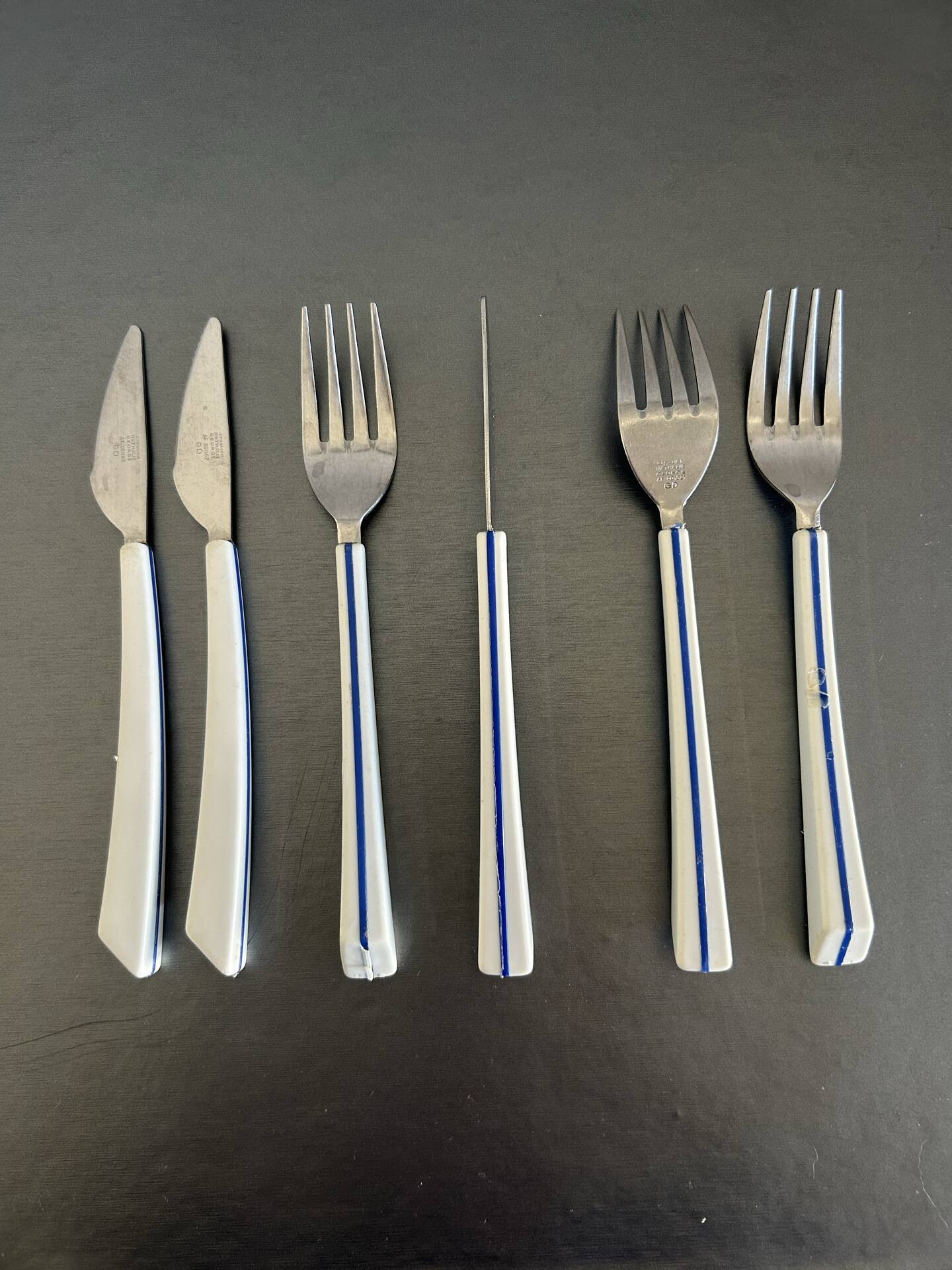 6 place settings Nathalie Georges for Air France 1980