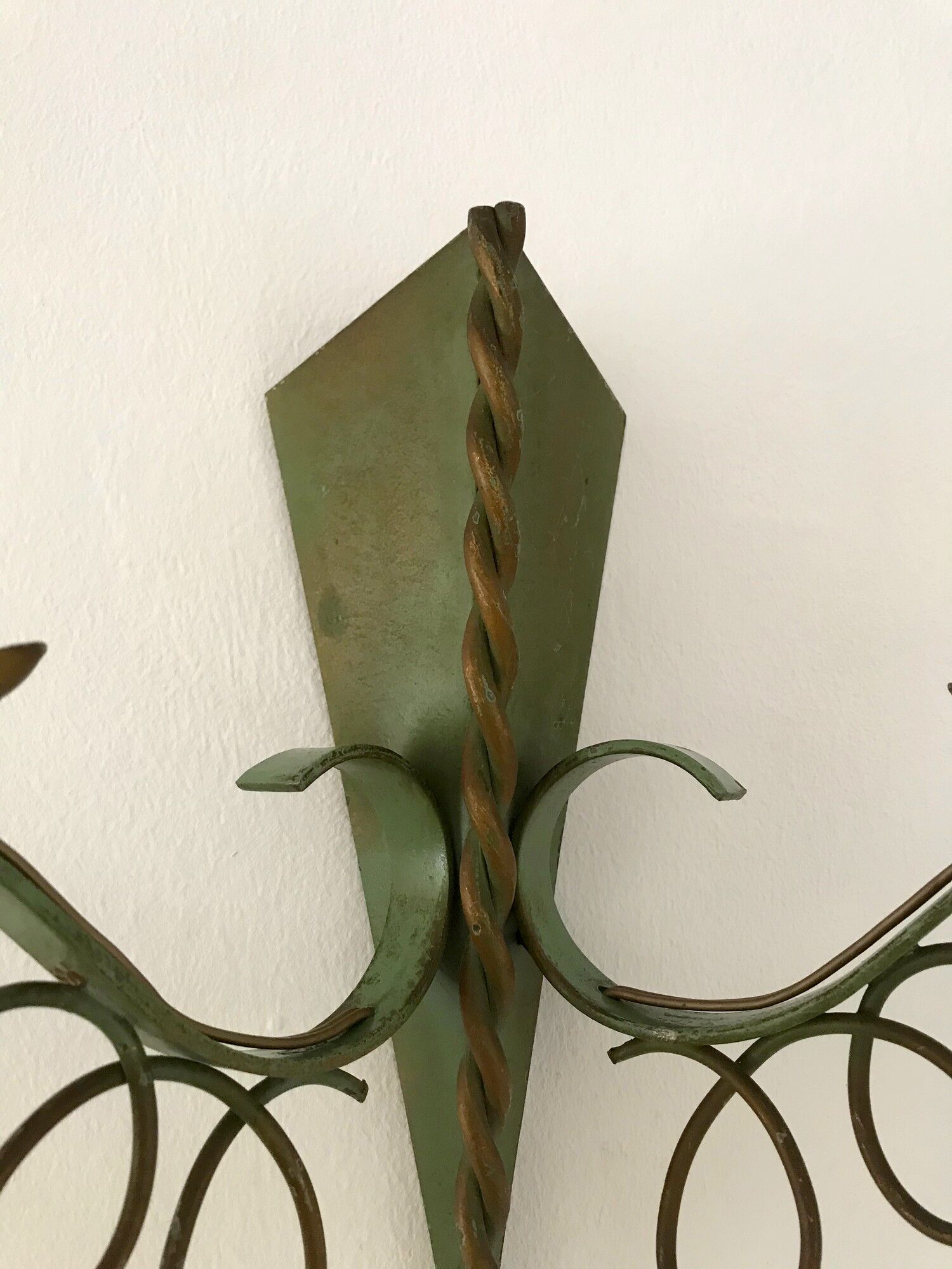 2 vintage wrought iron sconces 50s