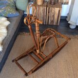 Rattan rocking horse
