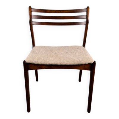 Chaise en palissandre et tissu par P. E. Jorgensen pour Farso Stolefabrik, Danemark, 1960