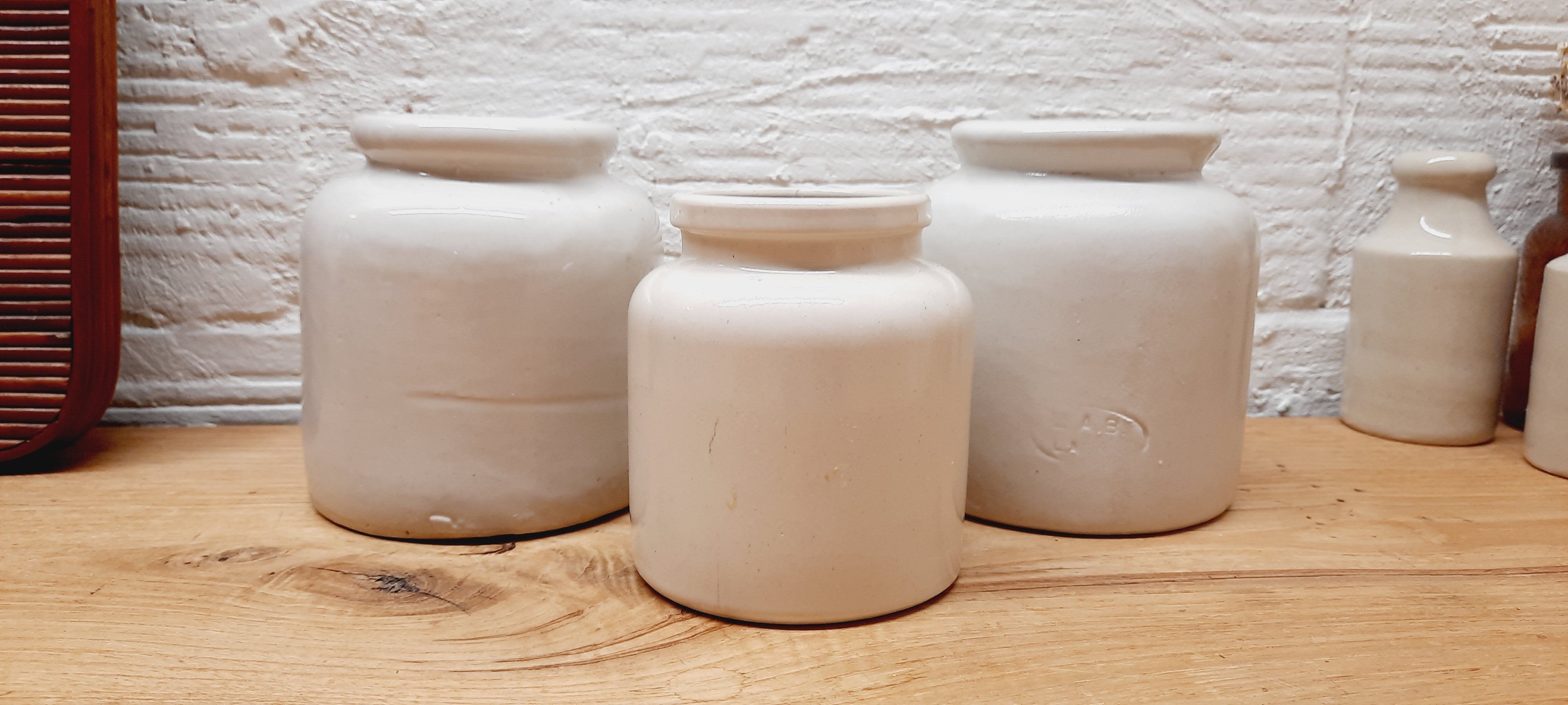 Lot 3 old sandstone pots