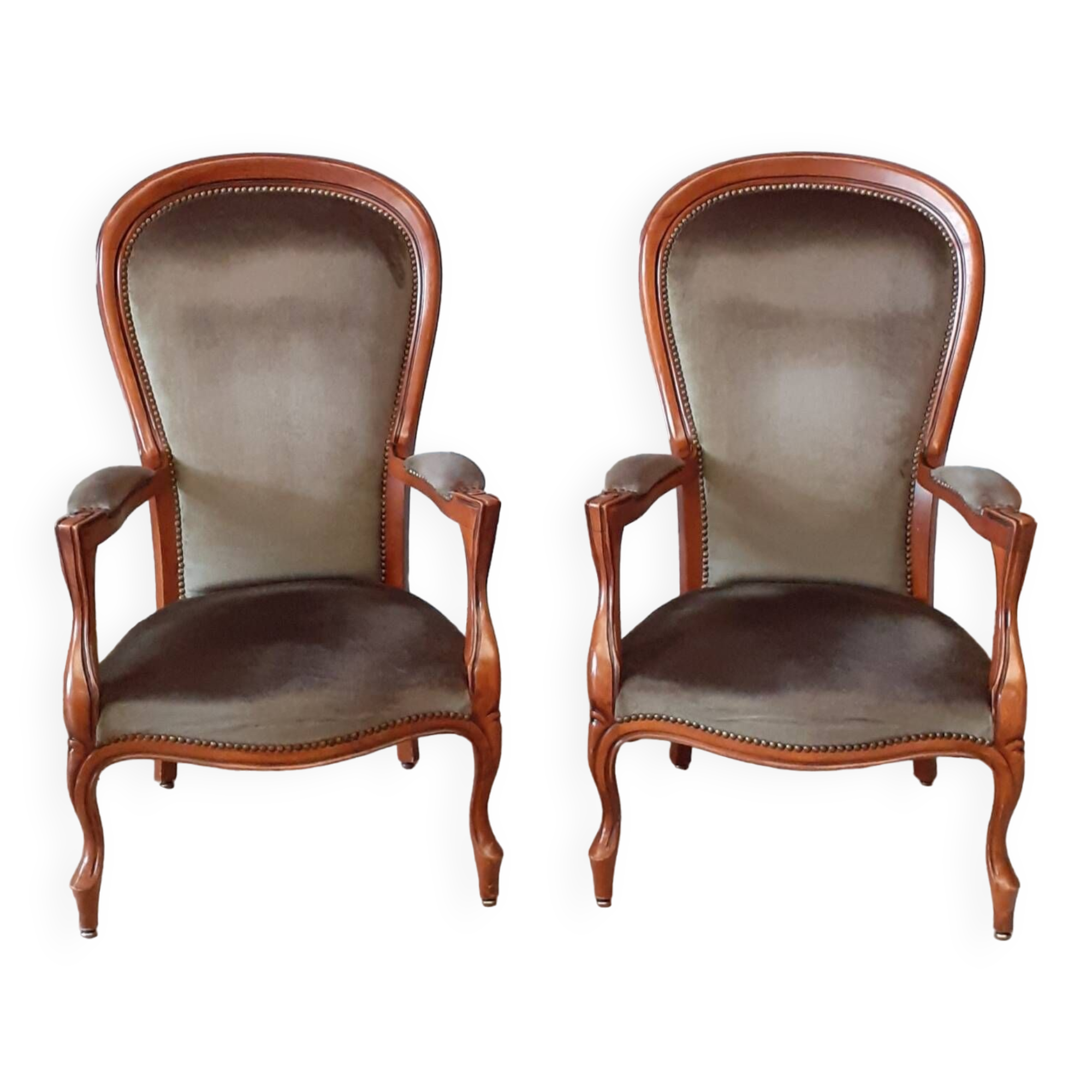 Pair of Voltaire armchairs.