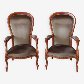 Paire de fauteuils Voltaire.