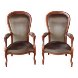 Paire de fauteuils Voltaire.