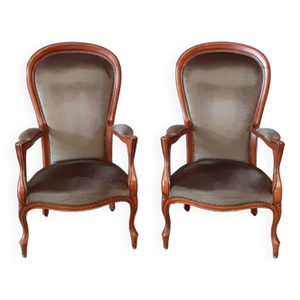 Pair of Voltaire armchairs.