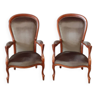 Paire de fauteuils Voltaire.