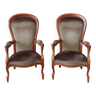 Paire de fauteuils Voltaire.