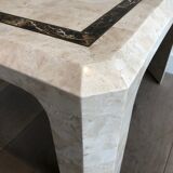 Pair of Sofa Ends Made Of Marble Wafers And Brass Net. French work. Ve