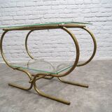 Bauhaus Tubular Brass Side Table, 1930s