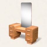 Art Deco dressing table in raw oak produced by Tatra Nabytok Czechoslovakia 1950