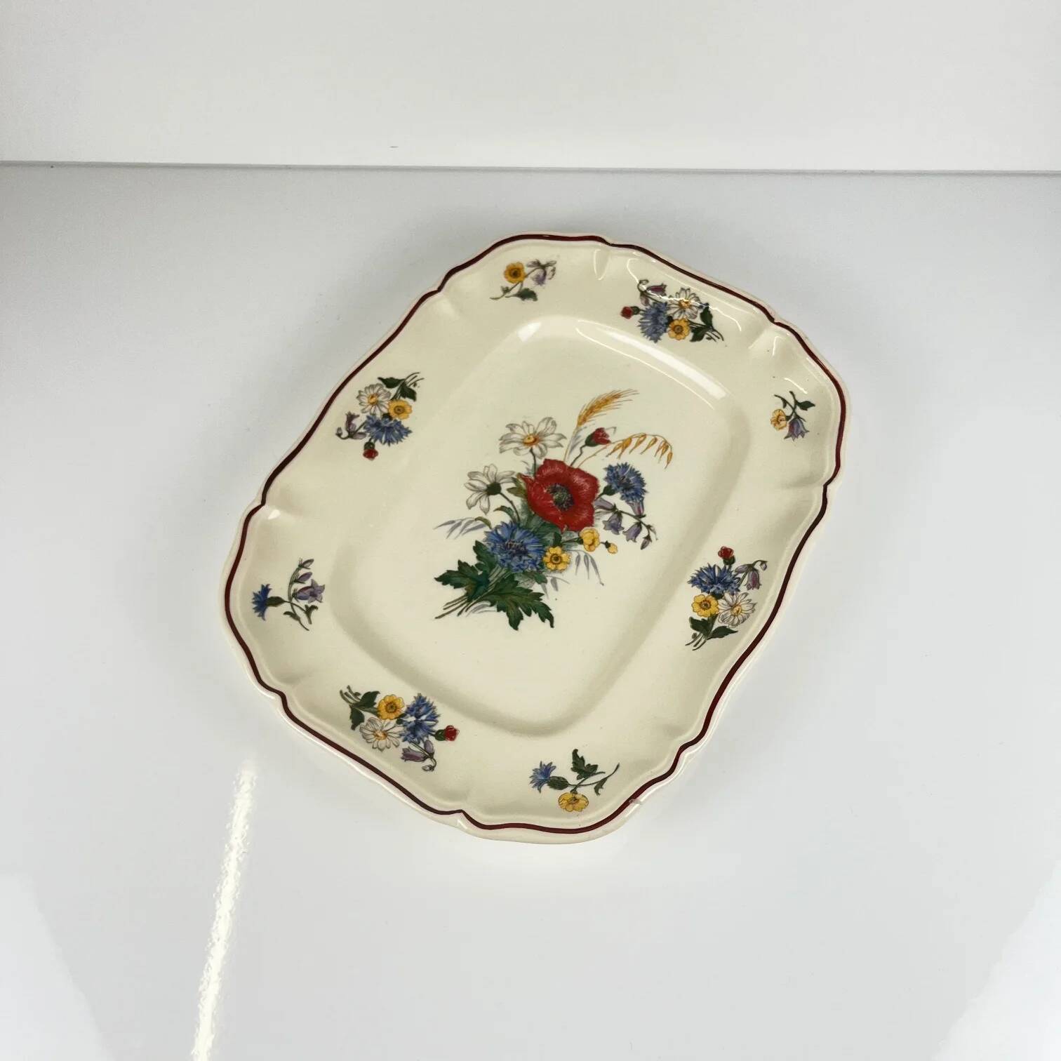 Large rectangular dish "Agreste" Sarreguemines, early 20th century.