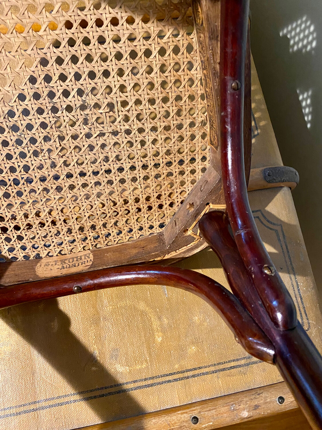 Bistro chair J&J Kohn Austria Art Nouveau canning and bentwood