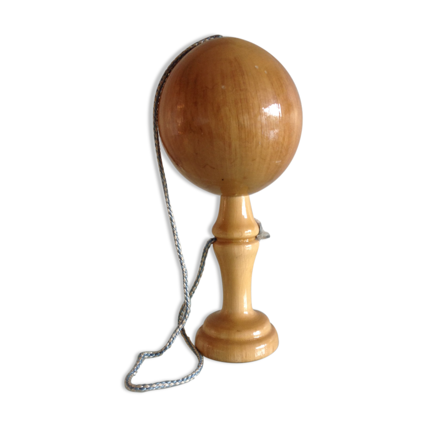 Old bilboquet in varnished wood / vintage 60s-70s