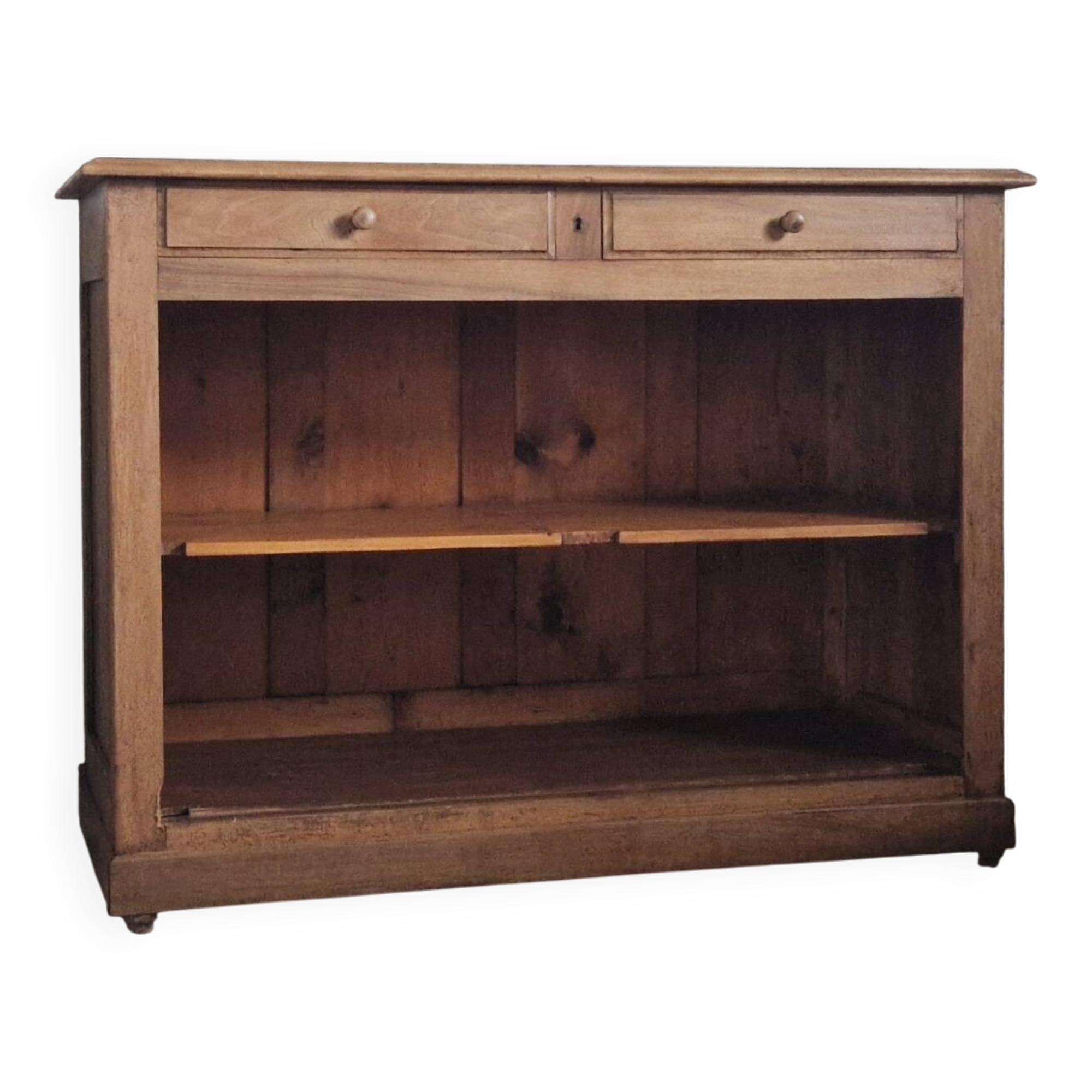 Old open walnut buffet