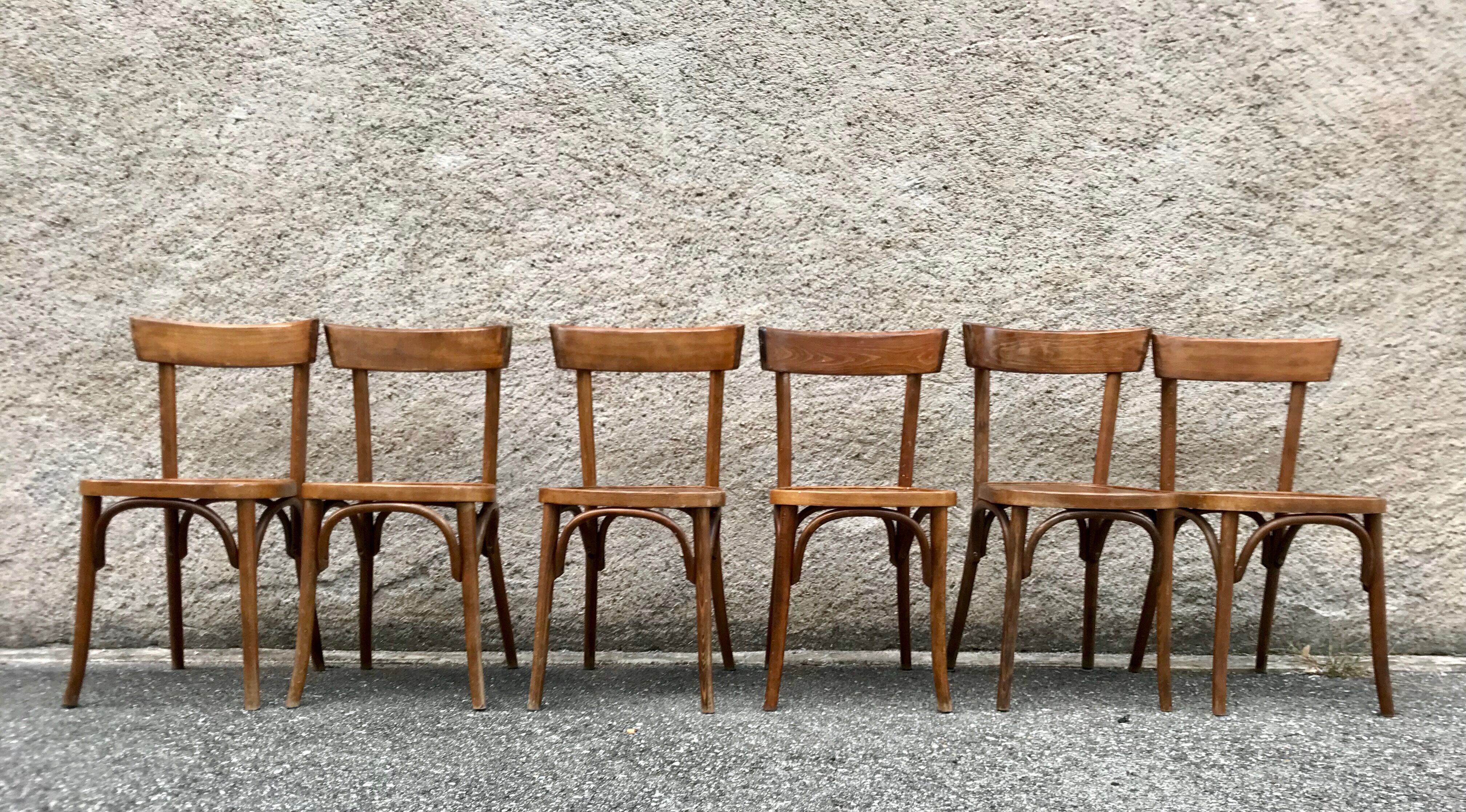 Series of 6 bistro  chairs