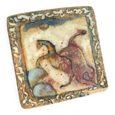 Glazed stoneware plaque Voldemar Volkoff 25x25