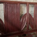Pencil reed rattan bamboo coastal palm leaf bench sofa, Vivai del Sud 1970s
