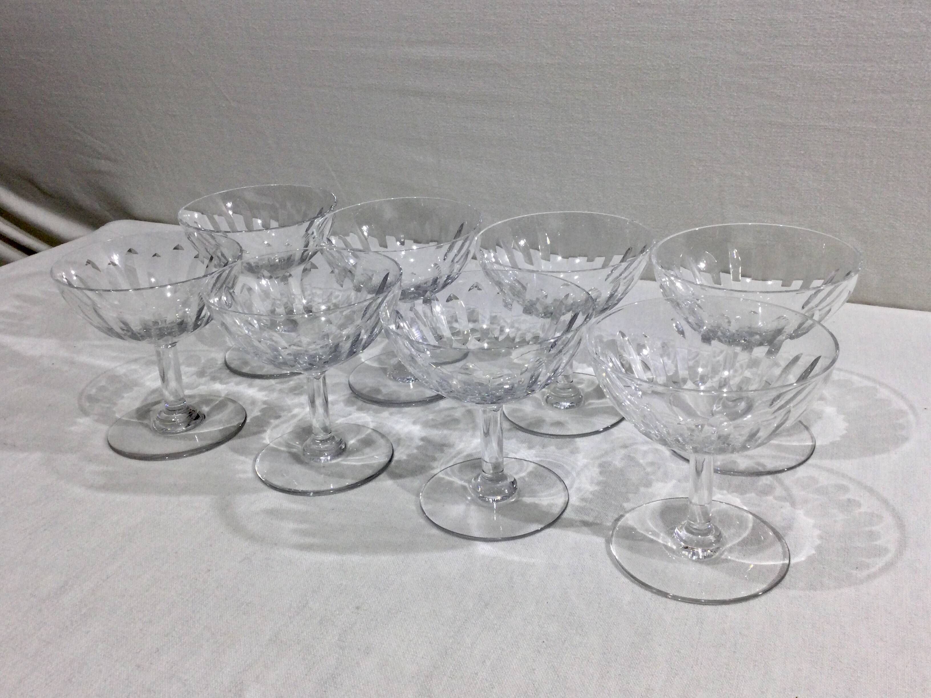 Baccarat – 8 Champagne Glasses In Baccarat Crystal Casino Model