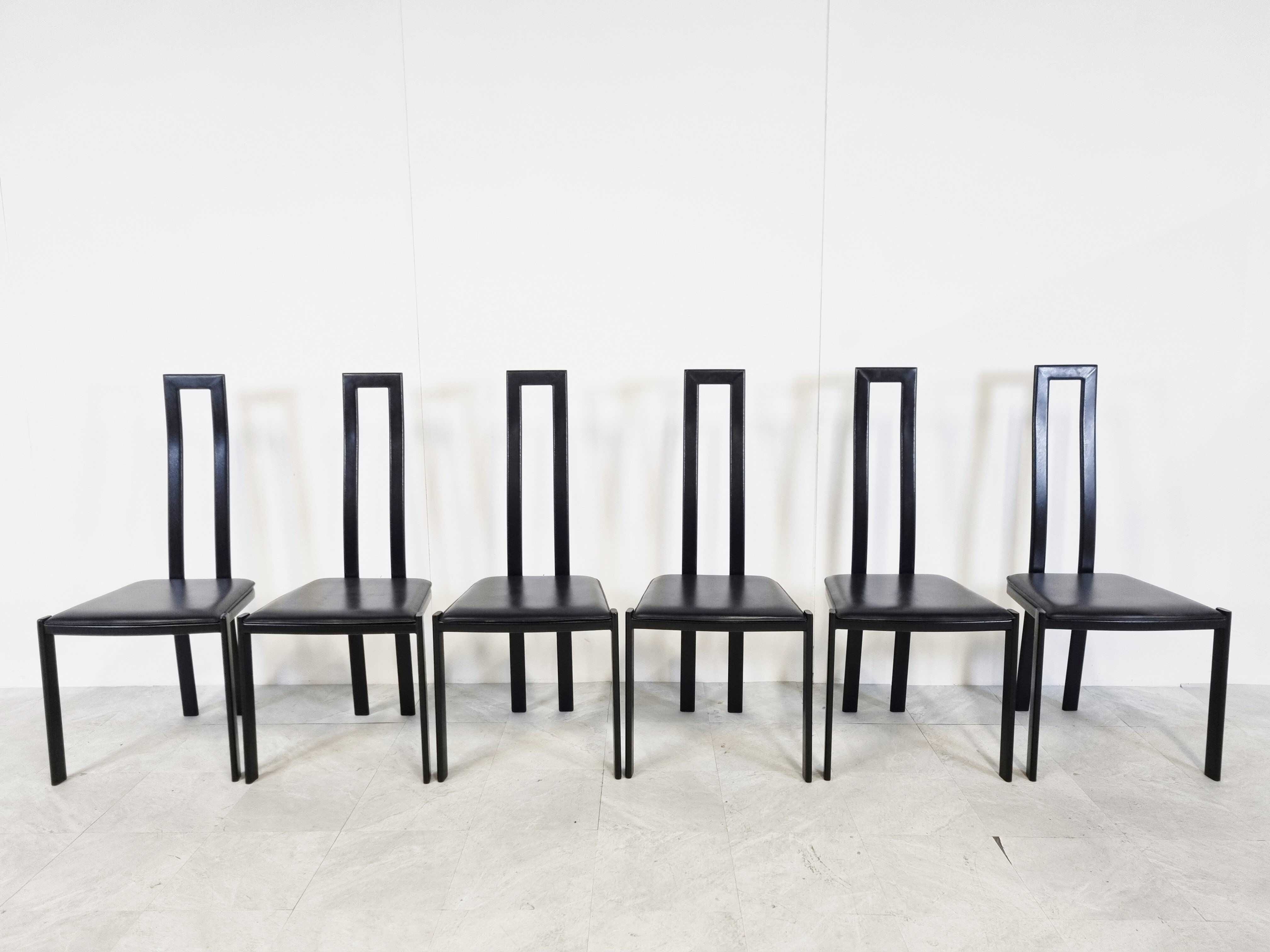 Chaises de salle à manger vintage postmodernes, années 1980