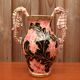 Vase rose en céramique Monaco à décor de feuille