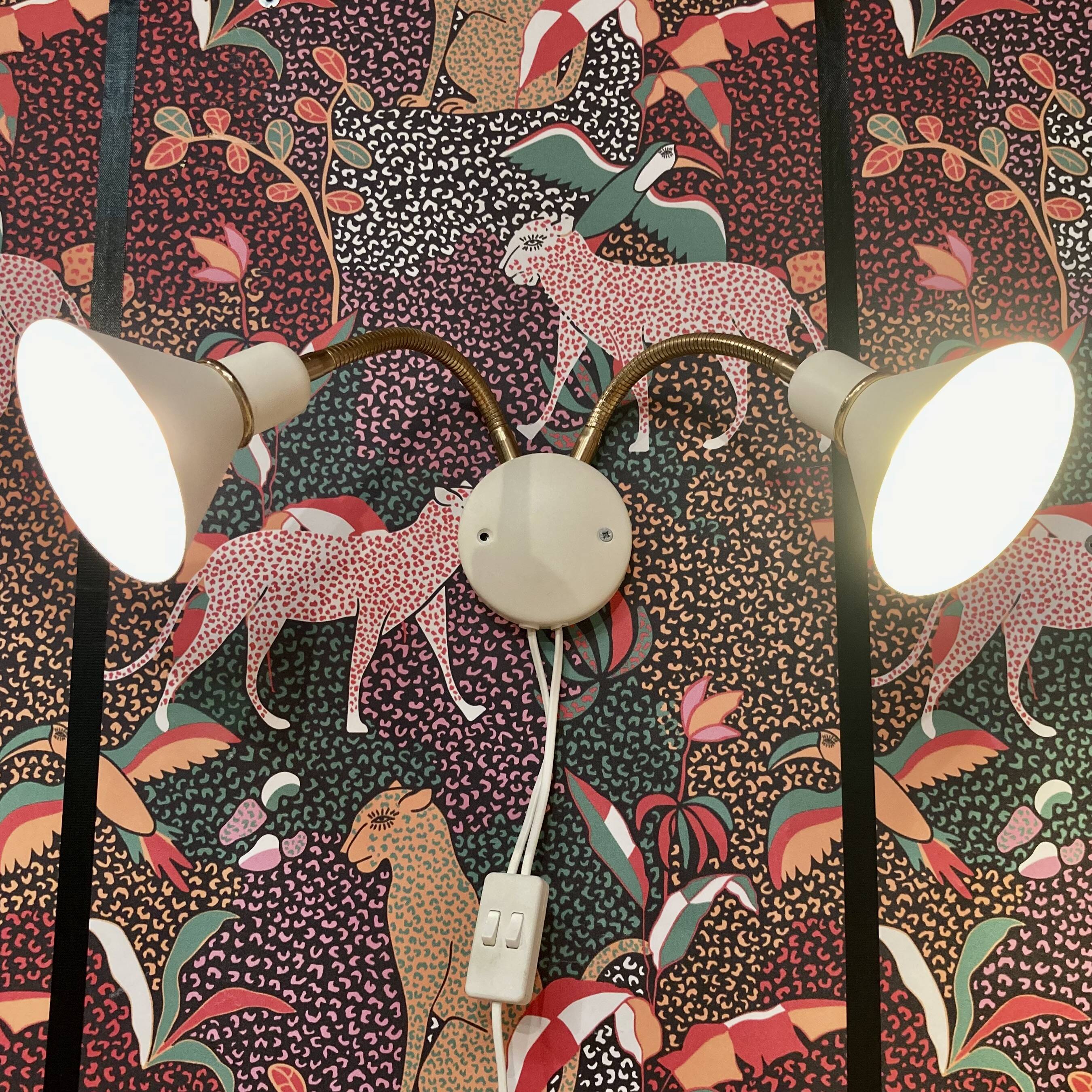 Double adjustable wall lamp Scandinavian design.