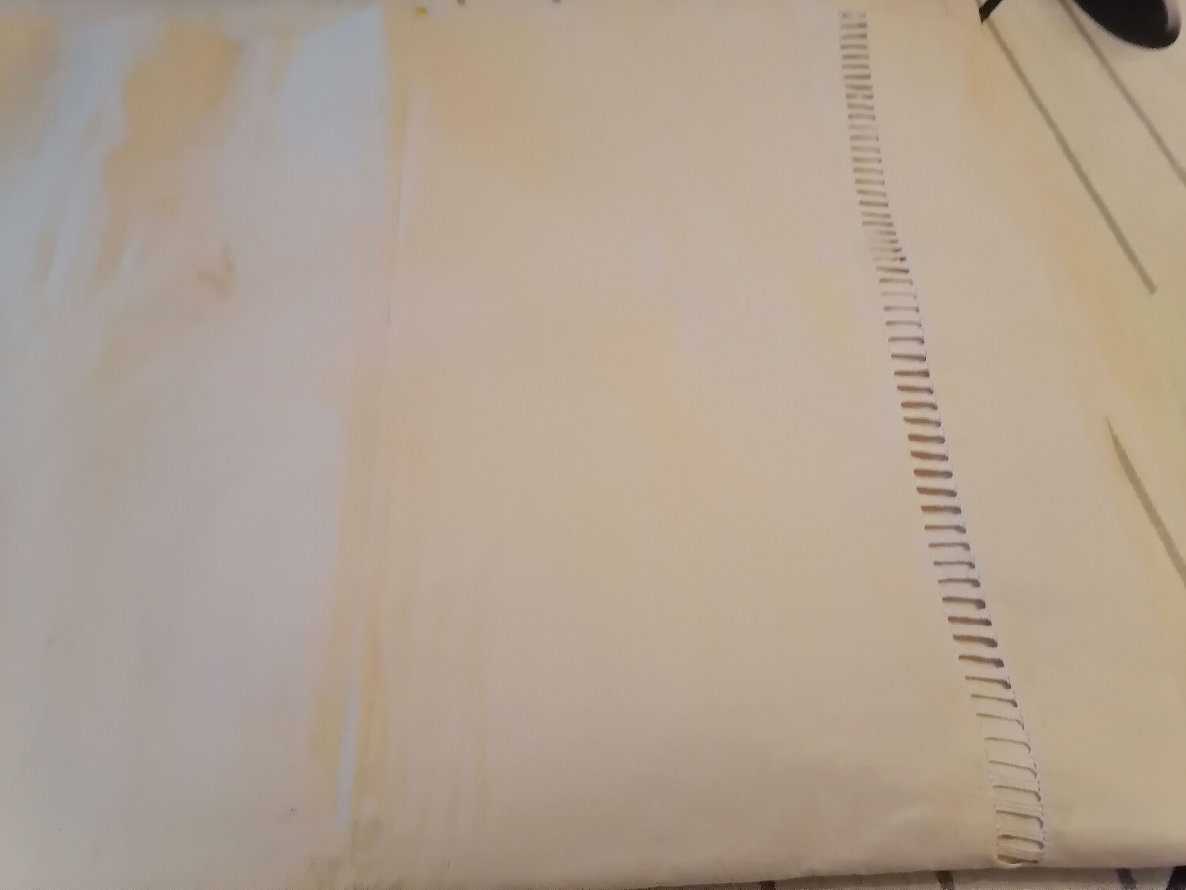 Ecru canvas sheet metis blue flower