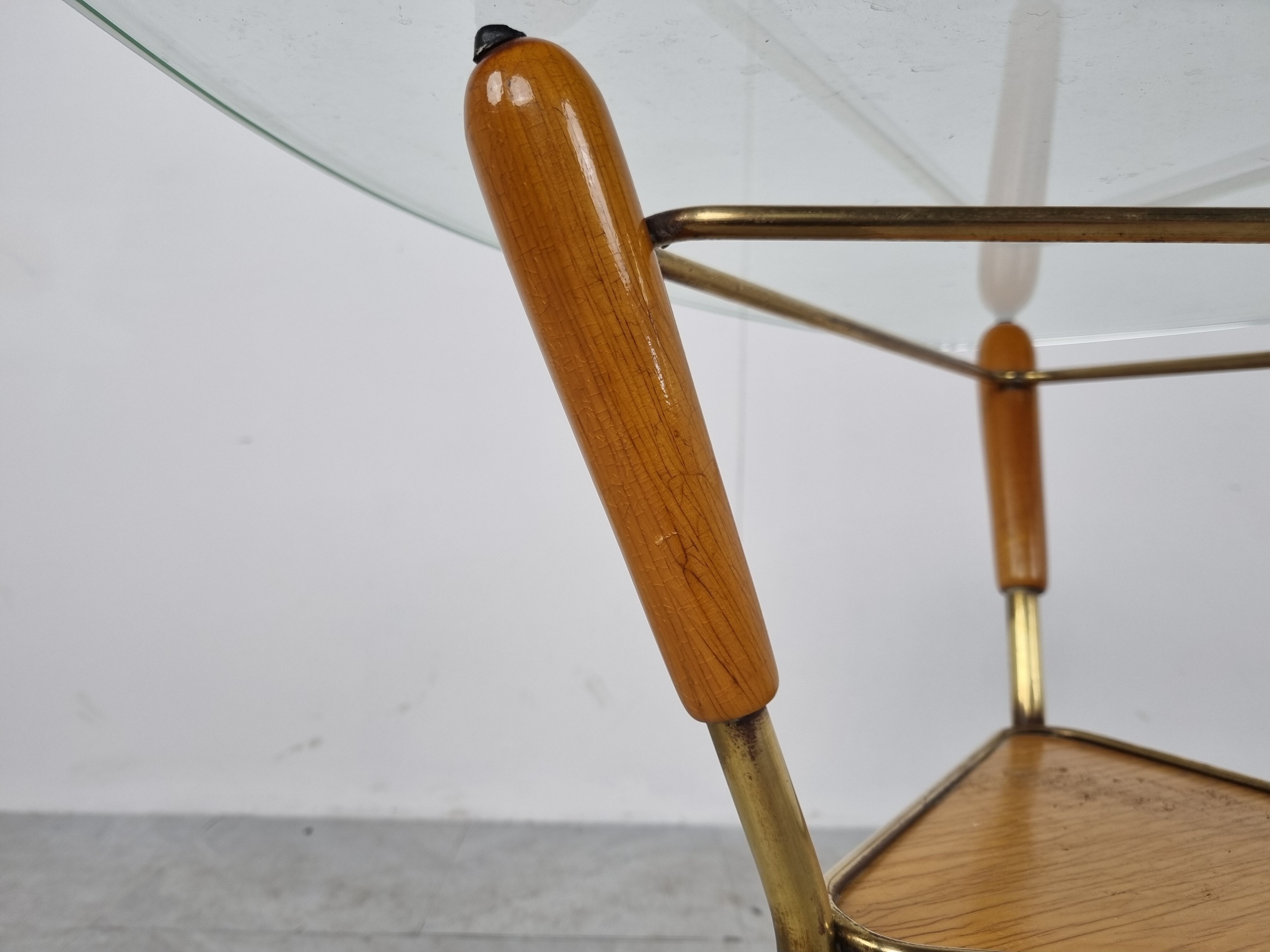 Mid century italian tripod coffee table, 1950s