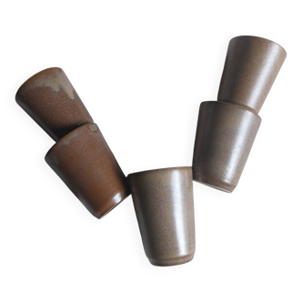 Set of Digoin stoneware glasses