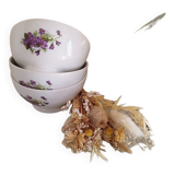 Set of 3 purple bowls