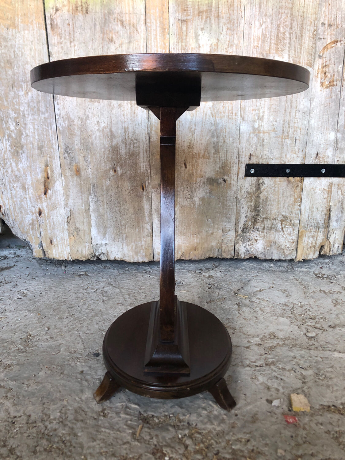 Fifth wheel side table violin wood vintage waffle tray