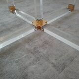 Dining table in lucite and Italian design glass for Metalarte from the 70s