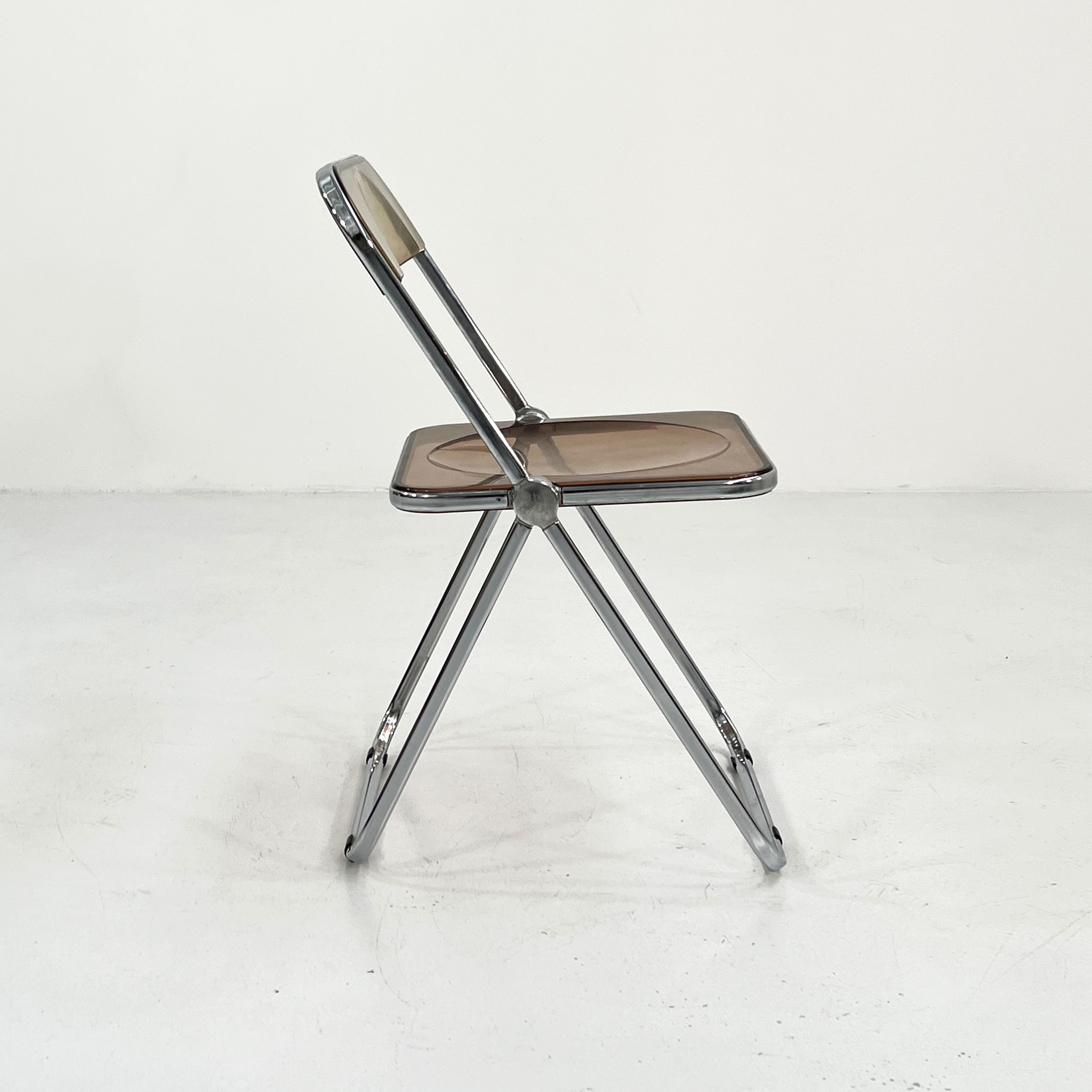 Chaise Plia fumée par Giancarlo Piretti pour Castelli, 1960