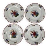 Set of 4 dessert plates "Agreste", Sarreguemines, late 20th century, Pyroblan
