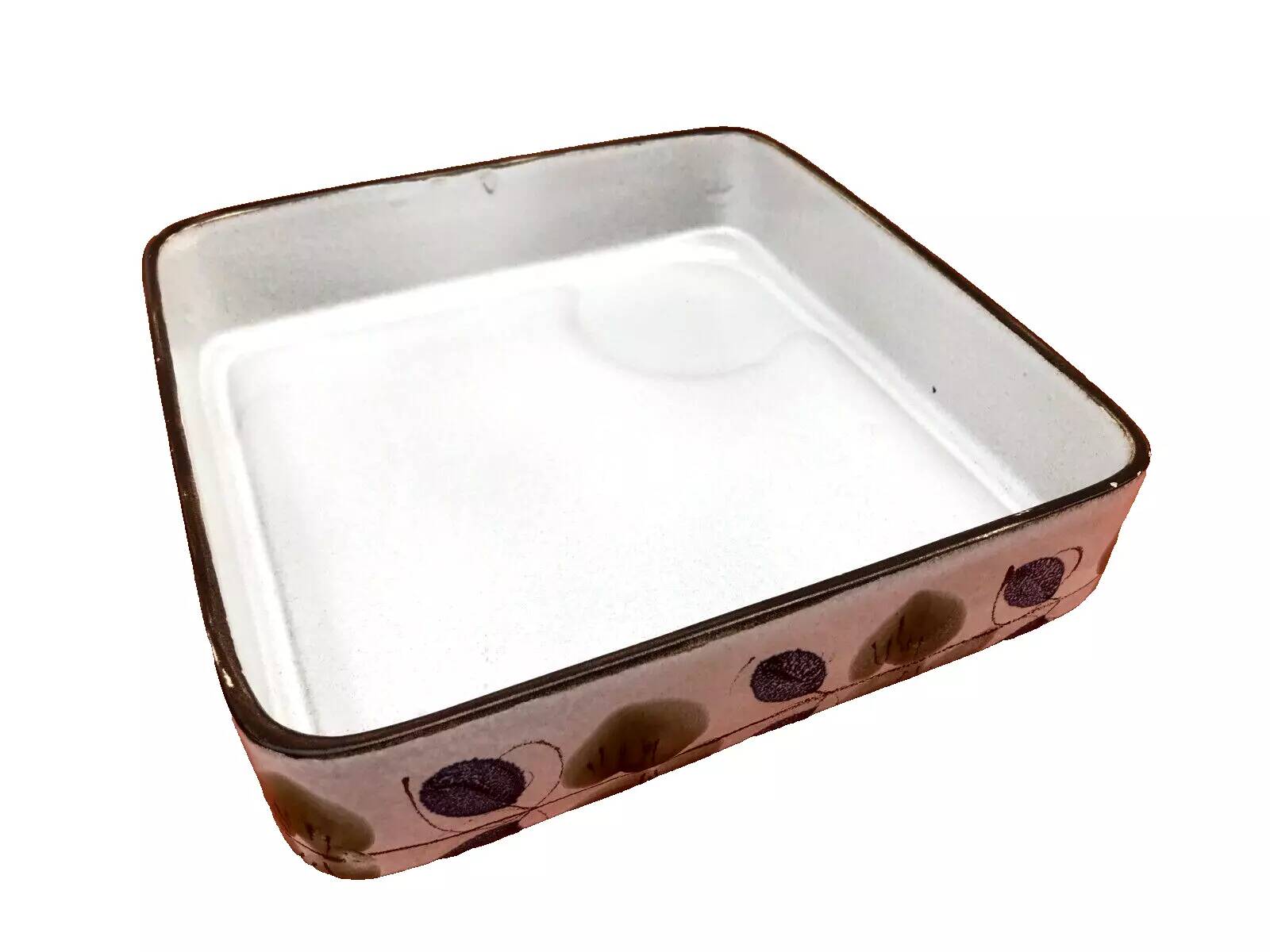 Deep serving dish, Niderviller France earthenware, "Prunes" collection