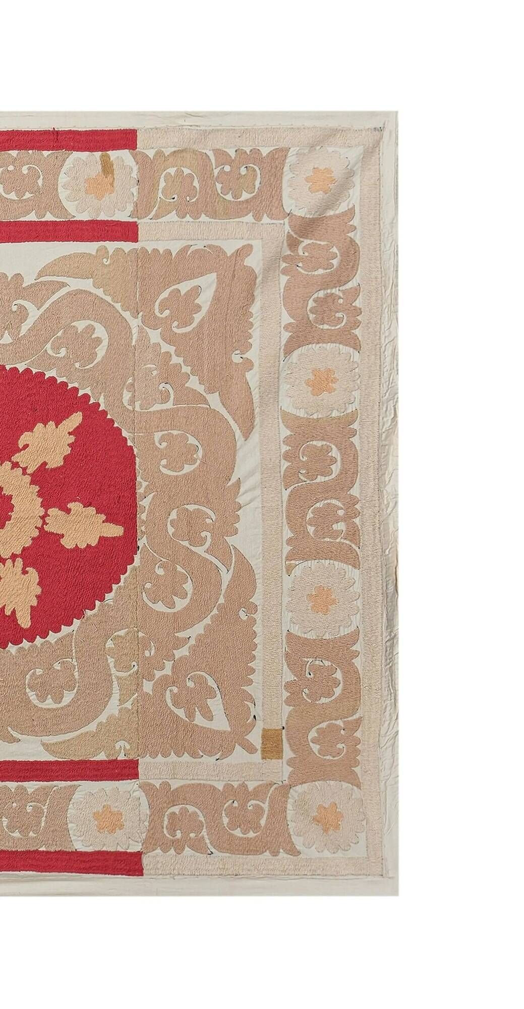Vintage hand-embroidered tribal tapestry 135x142 cm
