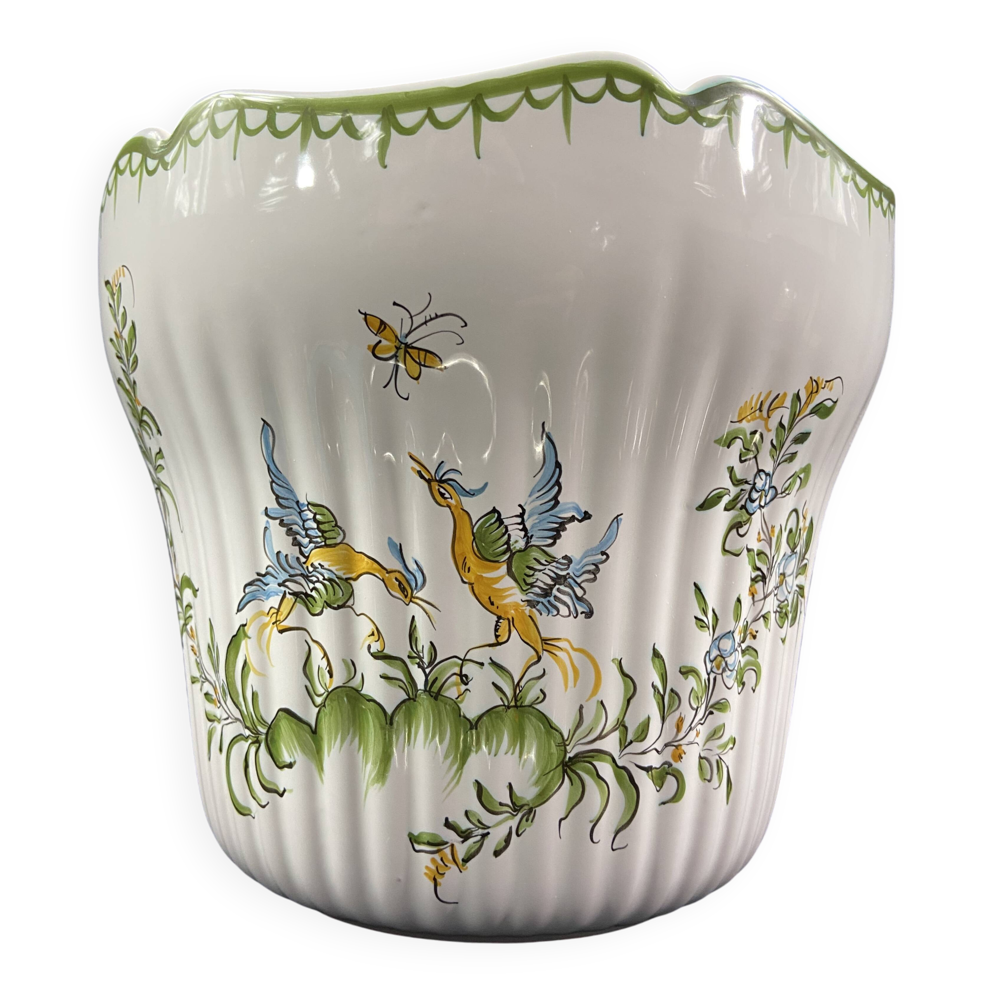 Moustiers earthenware flowerpot