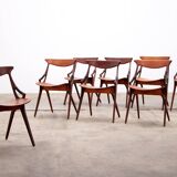 Set of 8 dinning chairs model 71, Arne Hovmand Olsen for Mogens Kold, 1960s