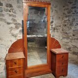 Art Deco mahogany dressing table with bevelled tilting mirror, France, 1920s–1930s.