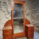 Art Deco mahogany dressing table with bevelled tilting mirror, France, 1920s–1930s.