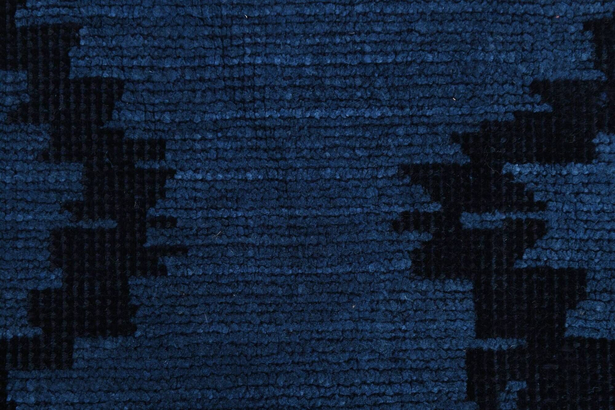 7x10 Midnight Blue Anatolian Wool Vintage Carpet, 204x296 Cm