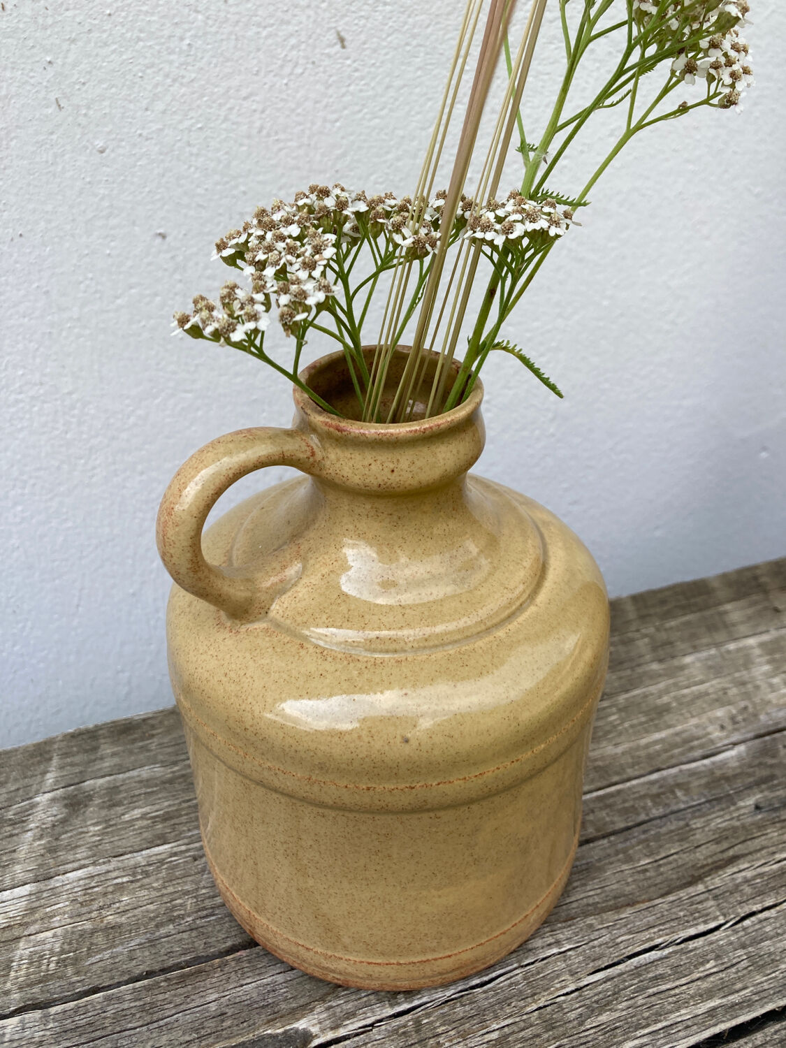 Beige glazed ceramic vase