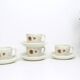 Set of 4 cups and saucers, Sarreguemines, Chardon model, vintage French