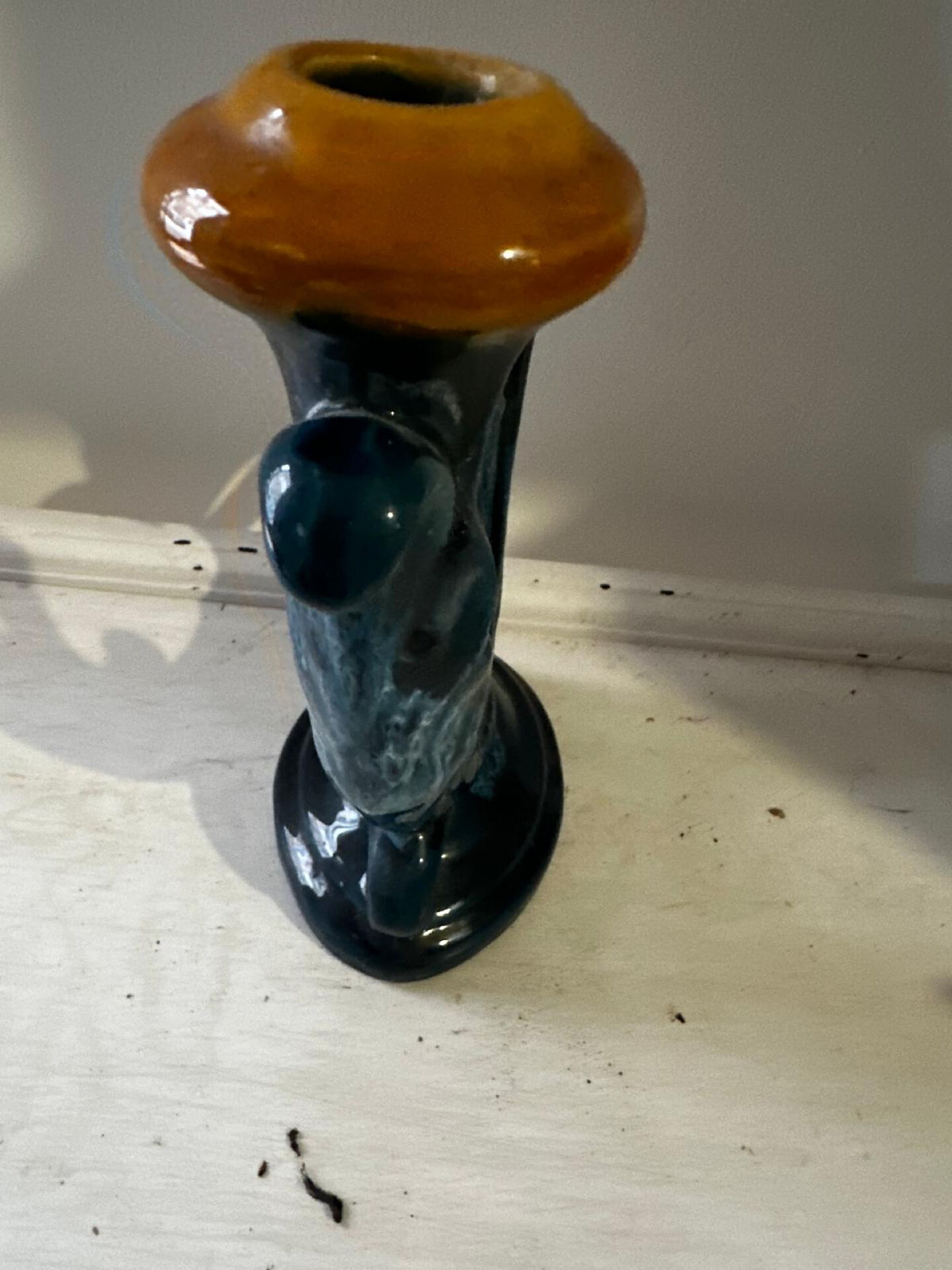Vintage ceramic organic candlestick