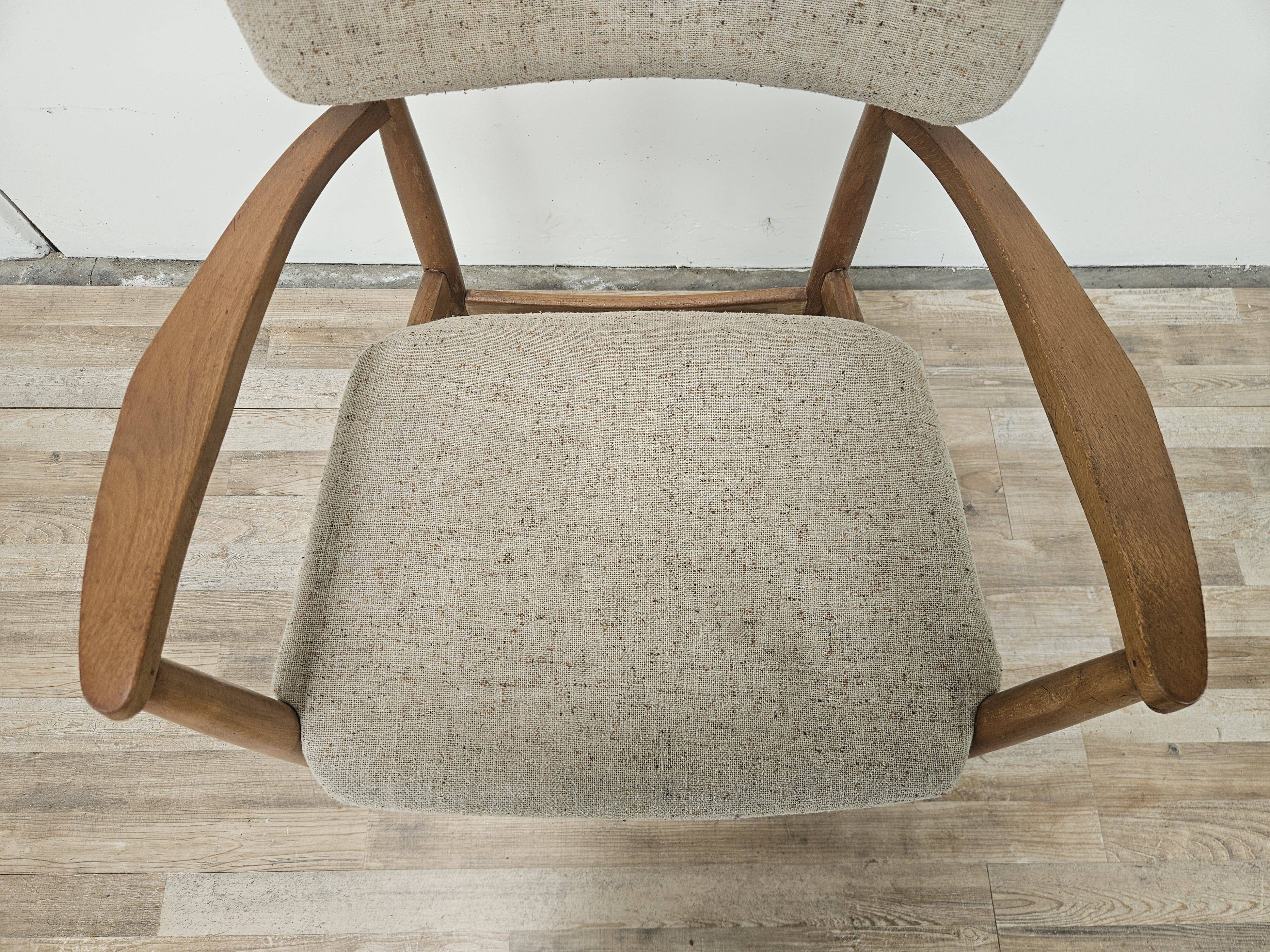 Swedish armchair in wood and fabric