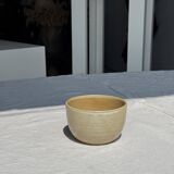 A small tall beige bowl CNP Grès Village France vintage D12